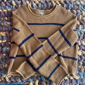 brown and navy cropped sweater